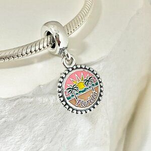 Pandora Florida Beach Travel Exclusive Dangle S925 Silver Charm